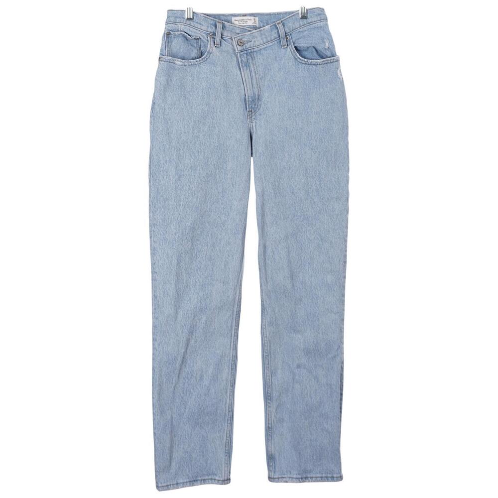 Abercrombie & Fitch 90s Straight Ultra High Rise Jeans 28 6R Blue Curve Love